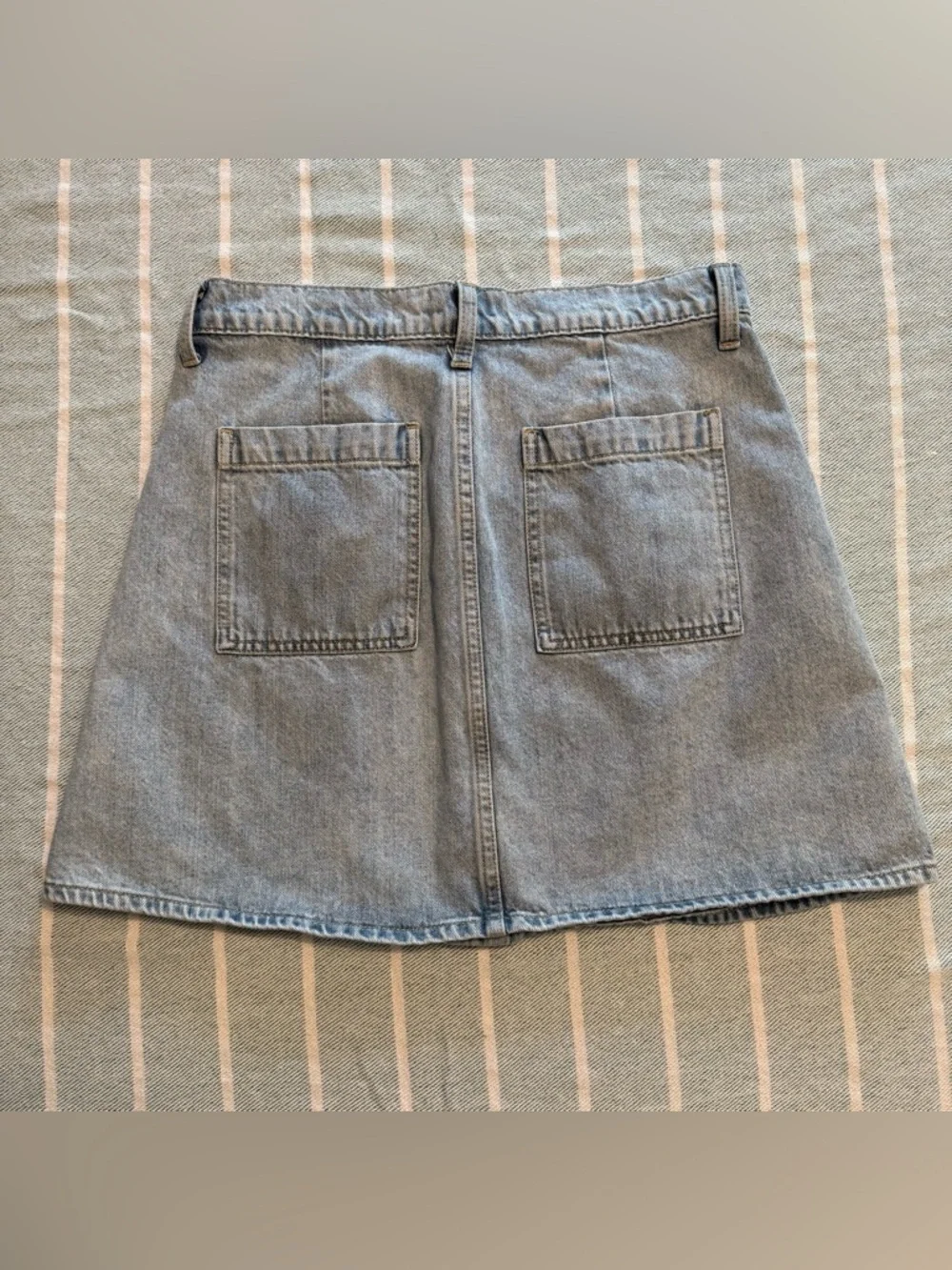 lucky brand denim utility skirt with pockets, women's size 8/29, button down - Picture 12 of 16